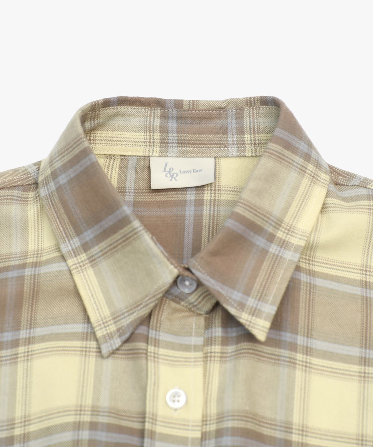로시로우(LOSSYROW) Oversized checkered shirt Beige