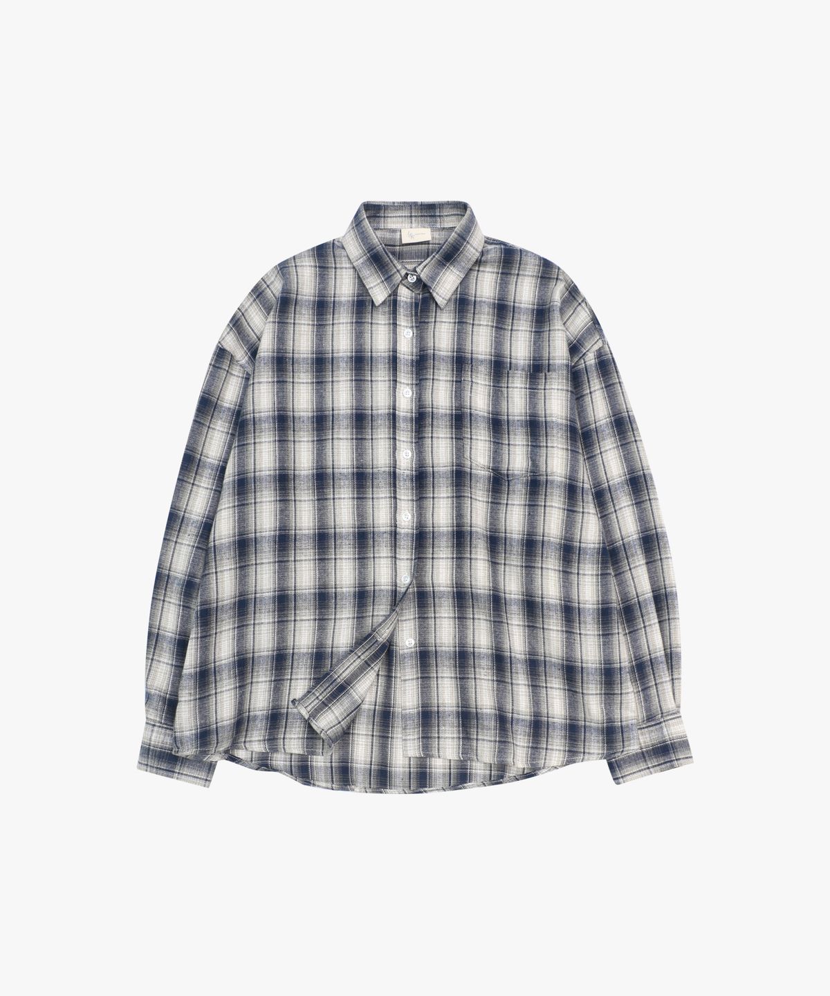 로시로우(LOSSYROW) Oversized checkered shirt Blue