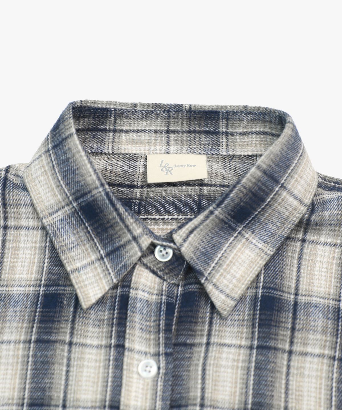 로시로우(LOSSYROW) Oversized checkered shirt Blue