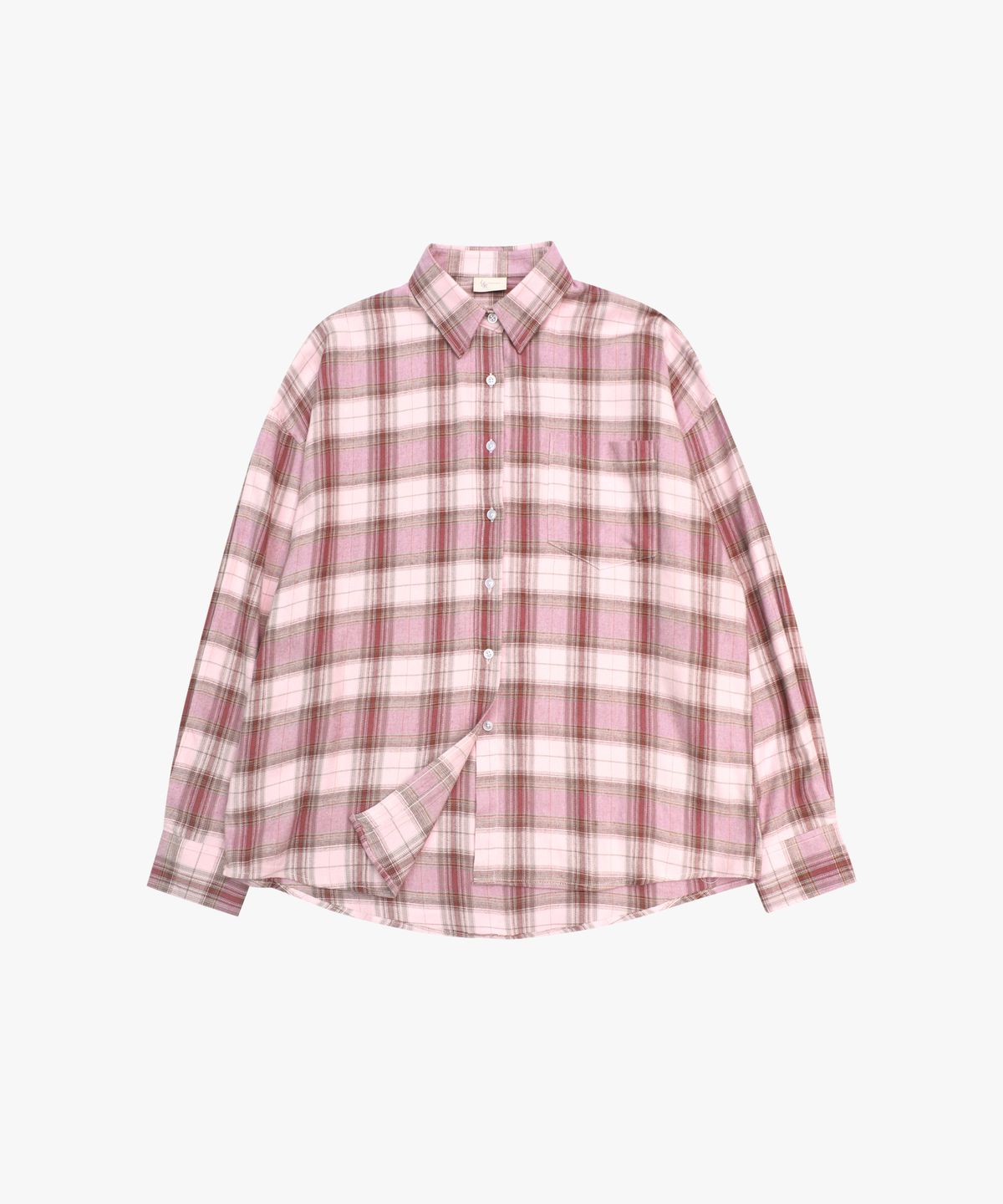 로시로우(LOSSYROW) Oversized checkered shirt Pink