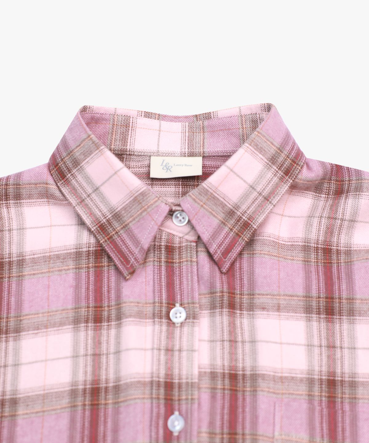 로시로우(LOSSYROW) Oversized checkered shirt Pink