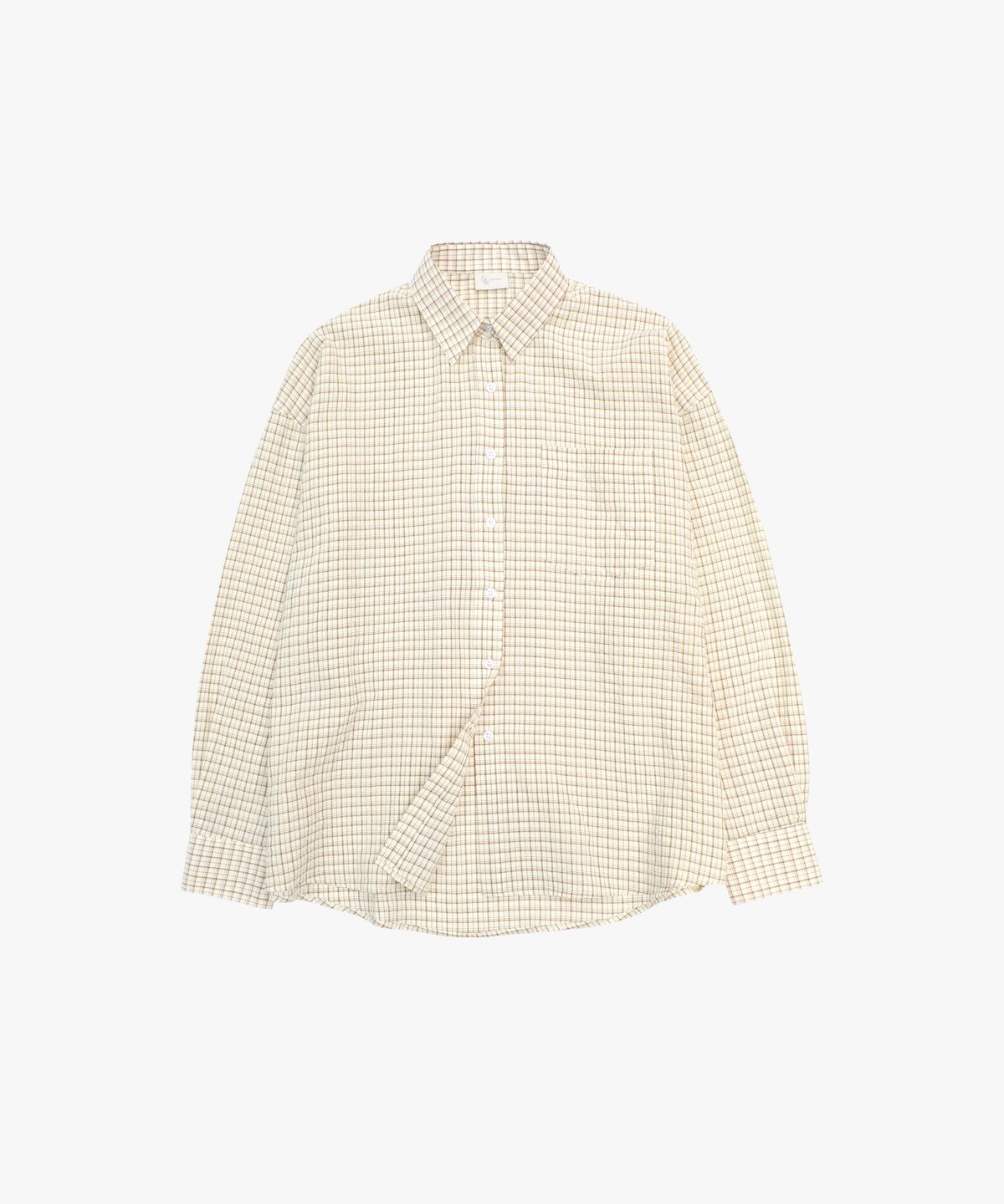 로시로우(LOSSYROW) Lossy Grid Oversized checkered shirt Beige