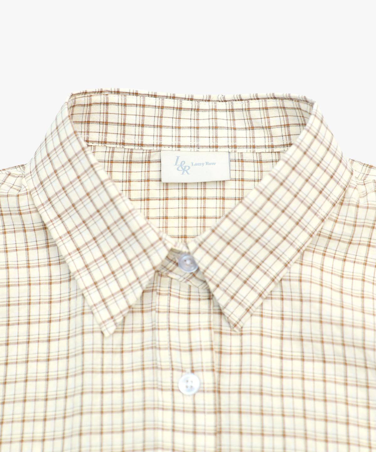 로시로우(LOSSYROW) Lossy Grid Oversized checkered shirt Beige