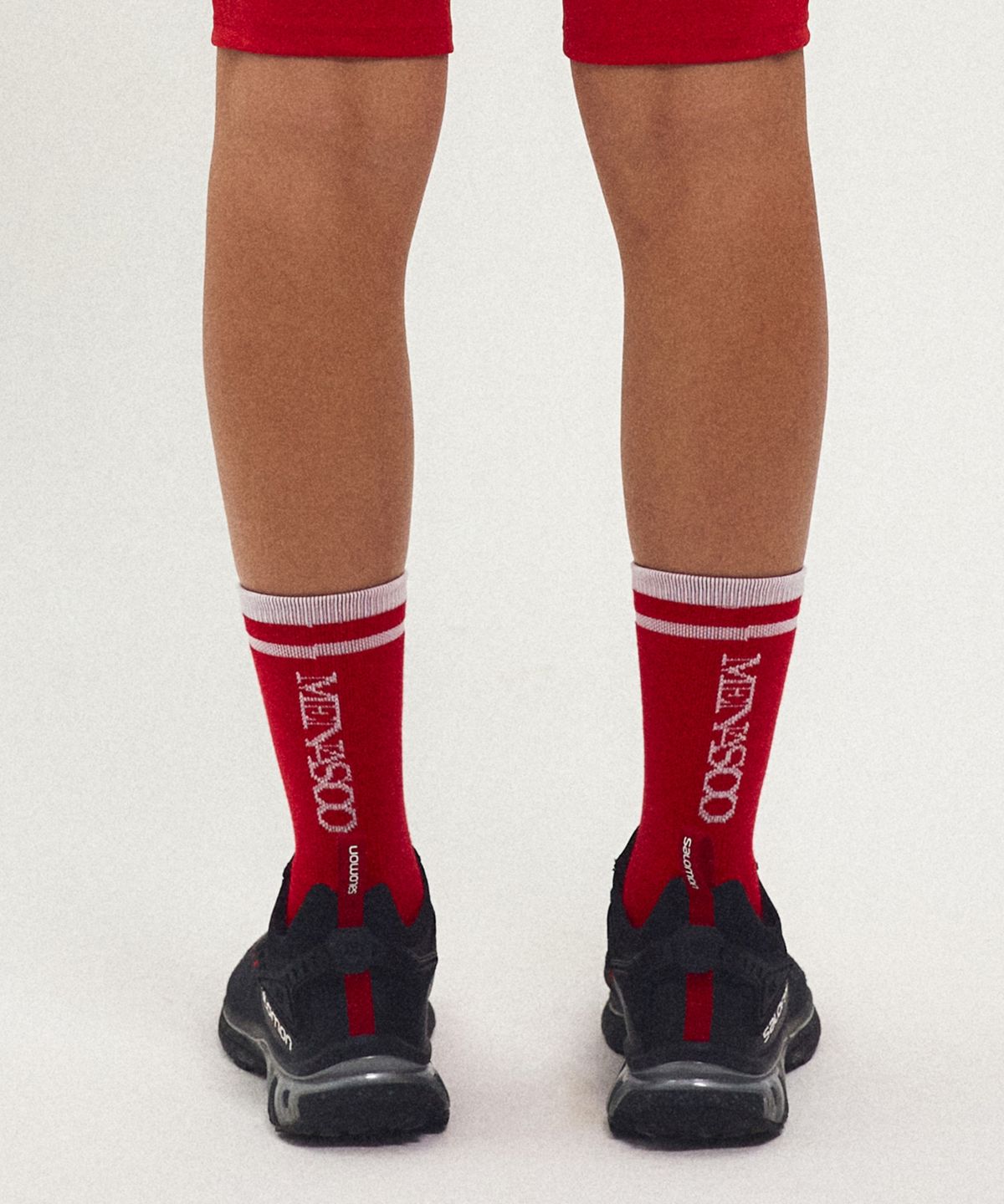미나수(MENASOO) [5 PACK] RUNNING CREW FLOGGER FIT SOCKS_LONG_RED