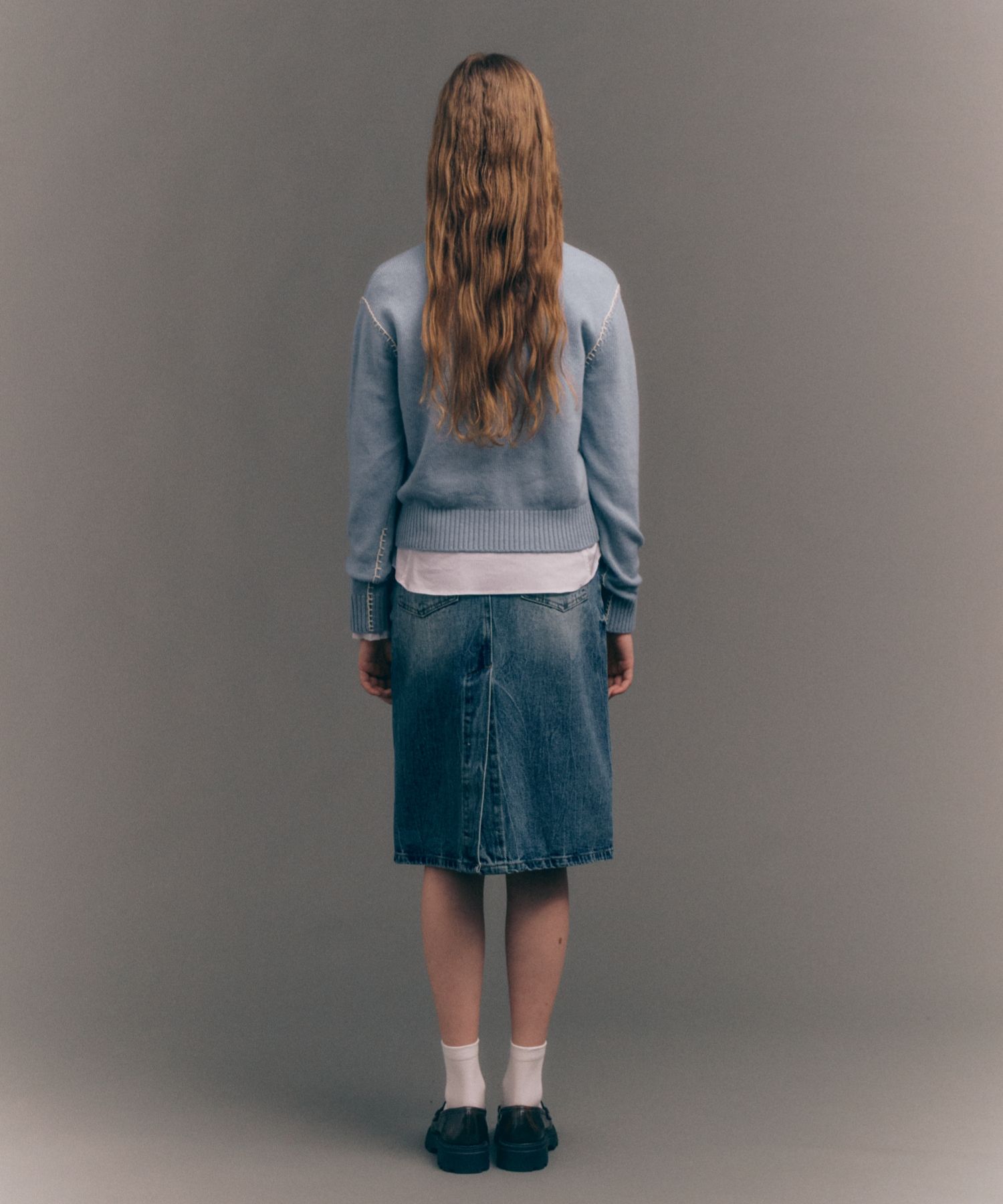 24FW★ SATUR ★MARRADI DENIM MIDI SKIRT MUSINSA | SATUR (W) Maradi Denim Midi Skirt Crinkle Washed Blue