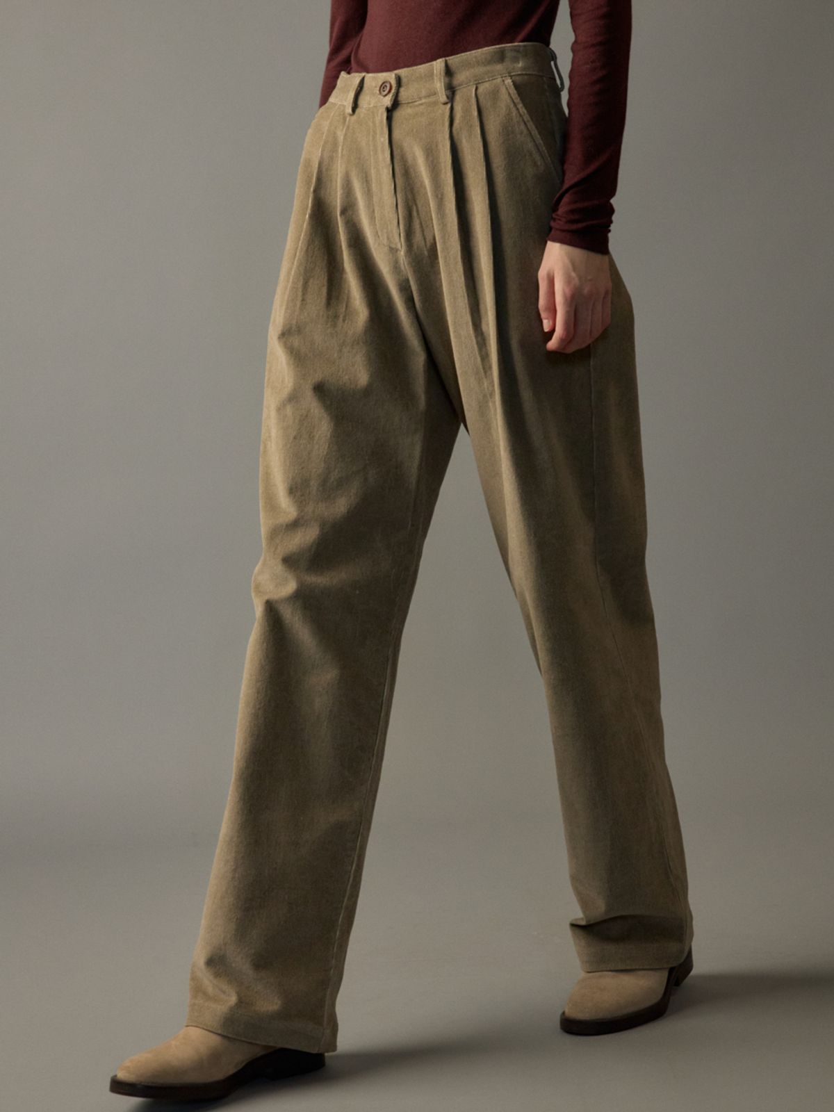 노우드(NOEUD) Paper corduroy pants (Beige)