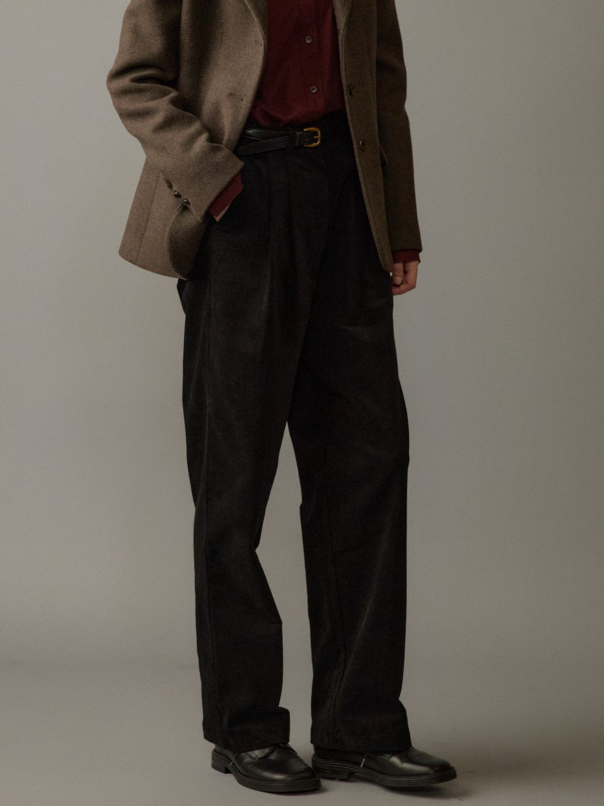 노우드(NOEUD) Paper corduroy pants (Black)