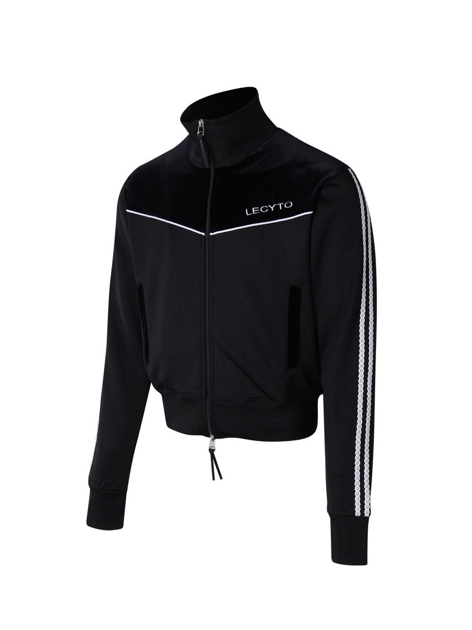 MUSINSA公式 | LECYTO Piping Line Track Zip Up Jacket_[Black]
