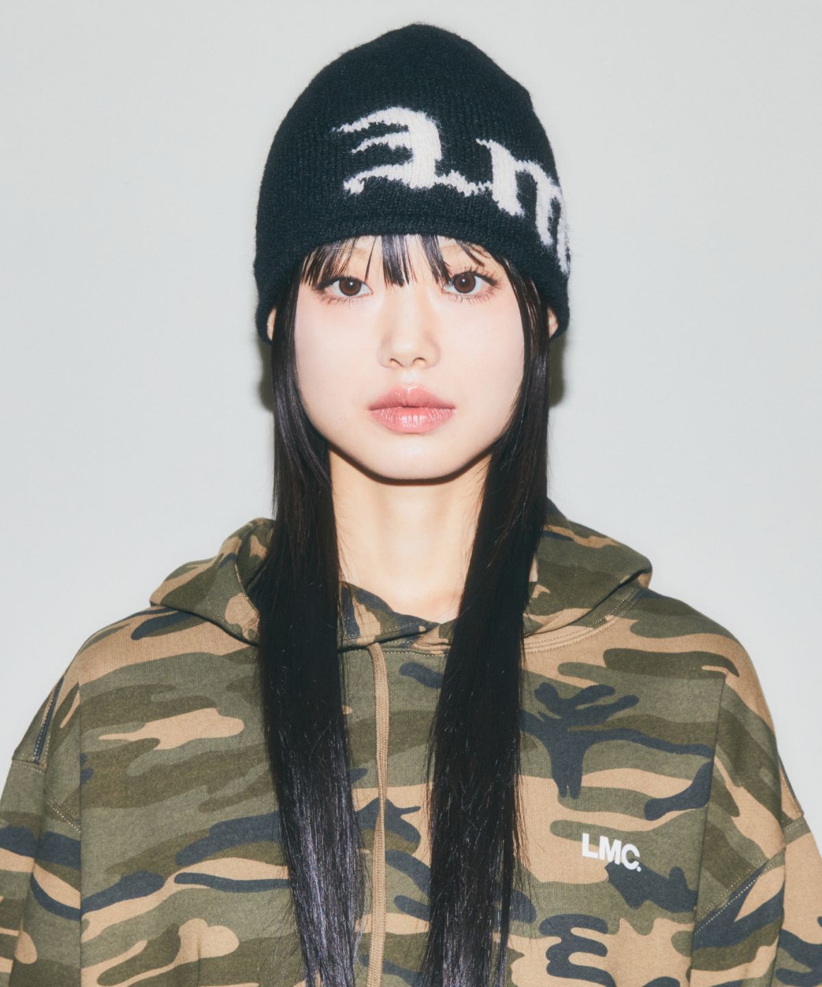 엘엠씨(LMC) GOTHIC NAME KNIT BEANIE cream