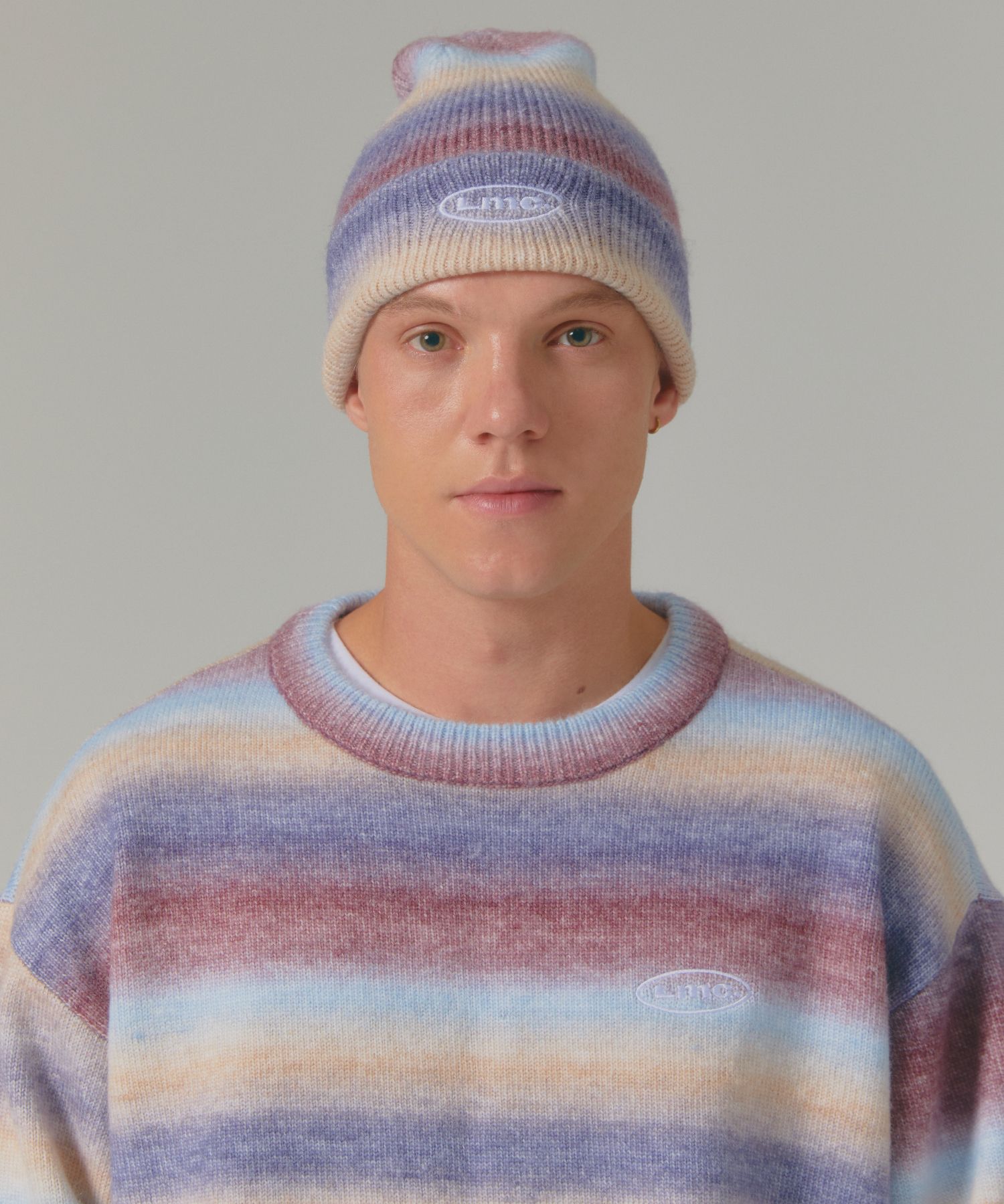 キャップ LMC OVAL OMBRE BRUSHED KNIT BEANIE beige 0LM44FBN211BEG MUSINSA | LMC OVAL OMBRE BRUSHED KNIT BEANIE brown
