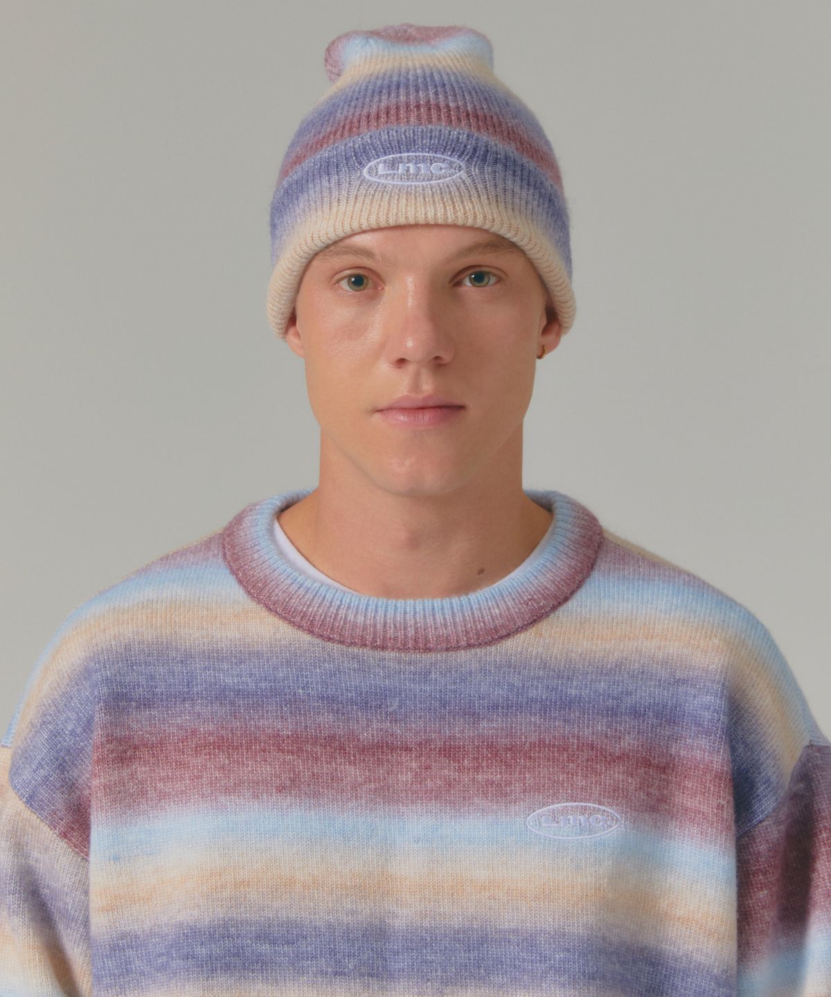 엘엠씨(LMC) OVAL OMBRE BRUSHED KNIT BEANIE brown
