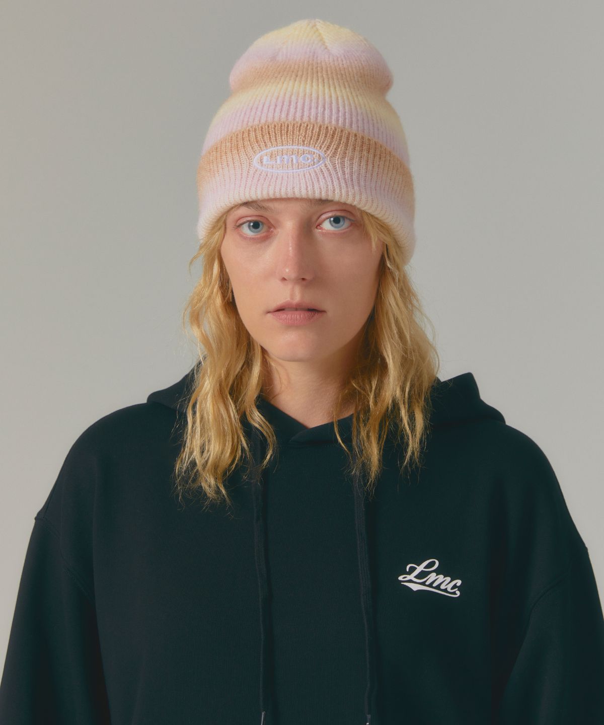엘엠씨(LMC) OVAL OMBRE BRUSHED KNIT BEANIE brown