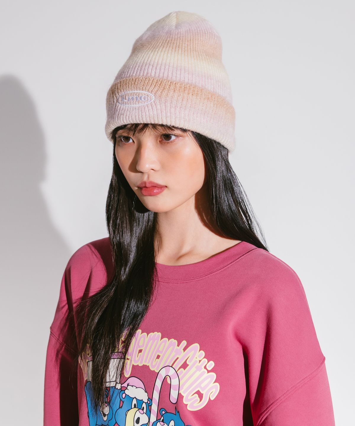 엘엠씨(LMC) OVAL OMBRE BRUSHED KNIT BEANIE brown