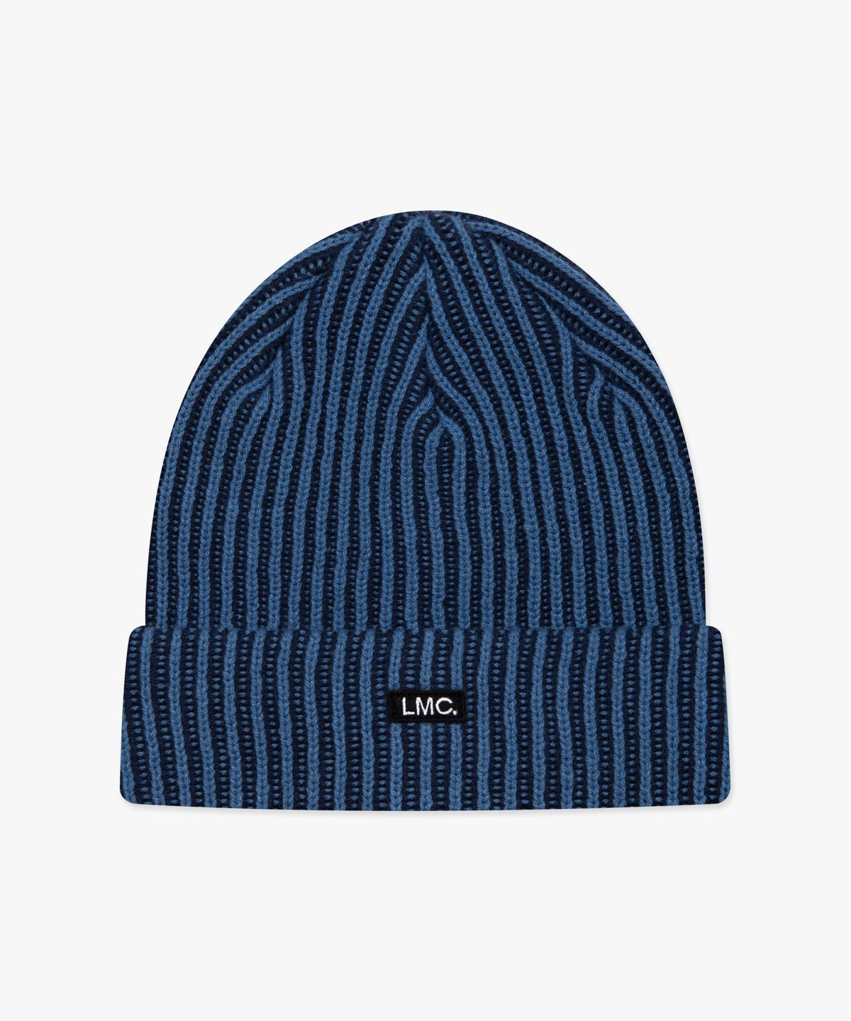 엘엠씨(LMC) MICRO BOX TWO TONE KNIT BEANIE blue