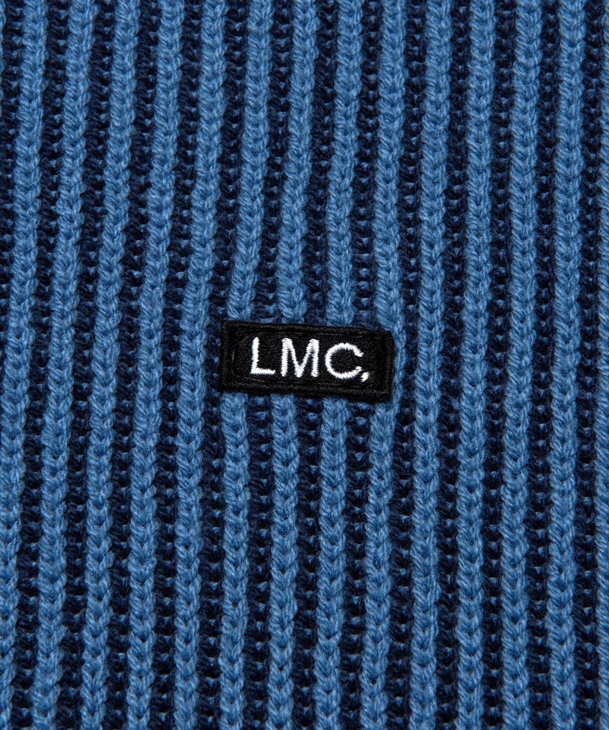 엘엠씨(LMC) MICRO BOX TWO TONE KNIT SWEATER blue