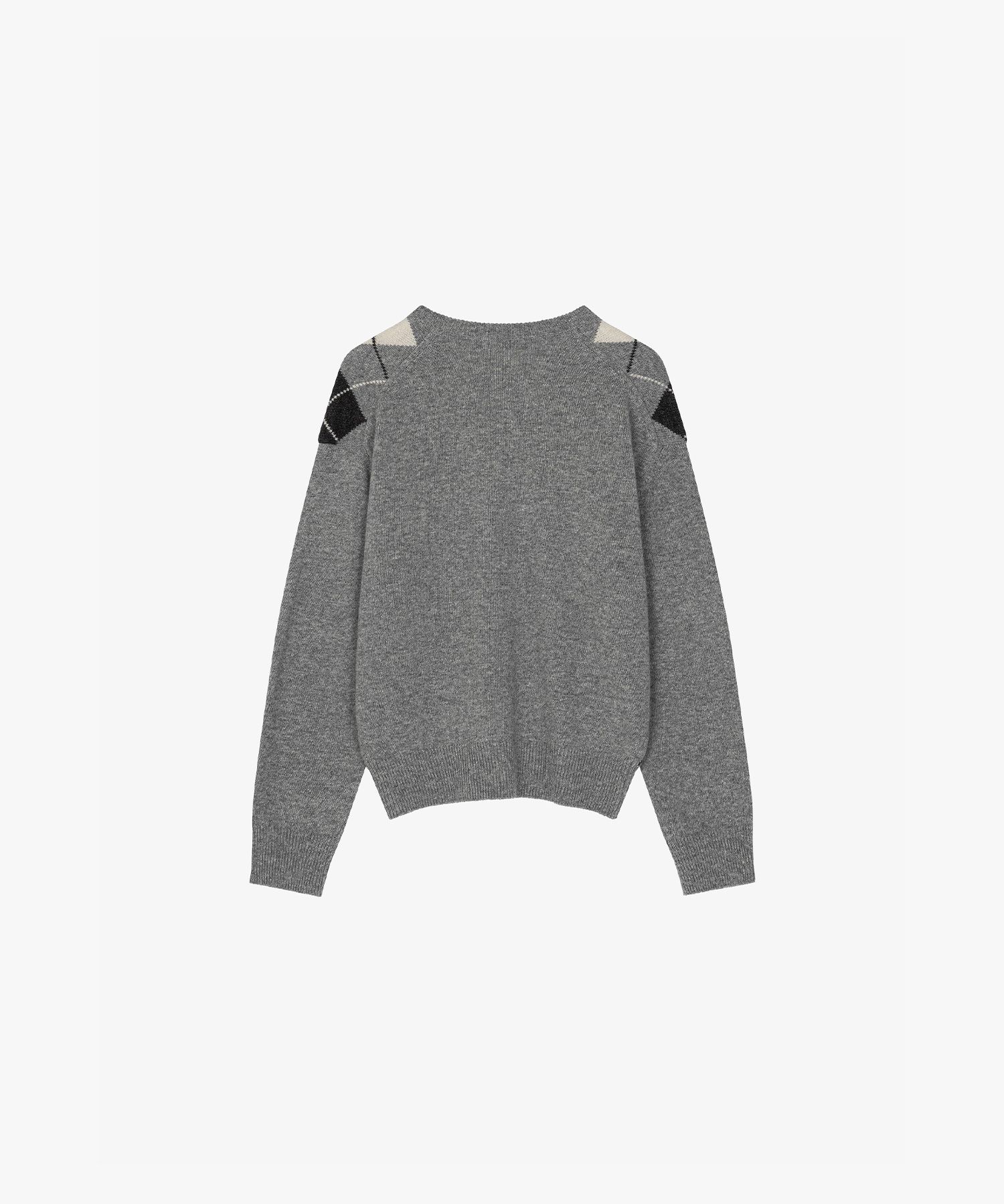 FRILL V NECK KNIT TOPS グレー 2WAY FRILL V NECK KNIT TOPS グレー