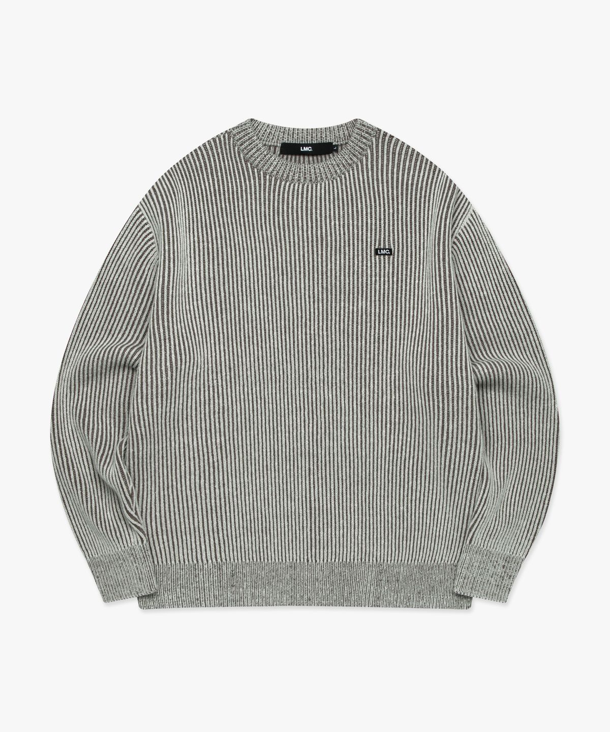 엘엠씨(LMC) MICRO BOX TWO TONE KNIT SWEATER charcoal