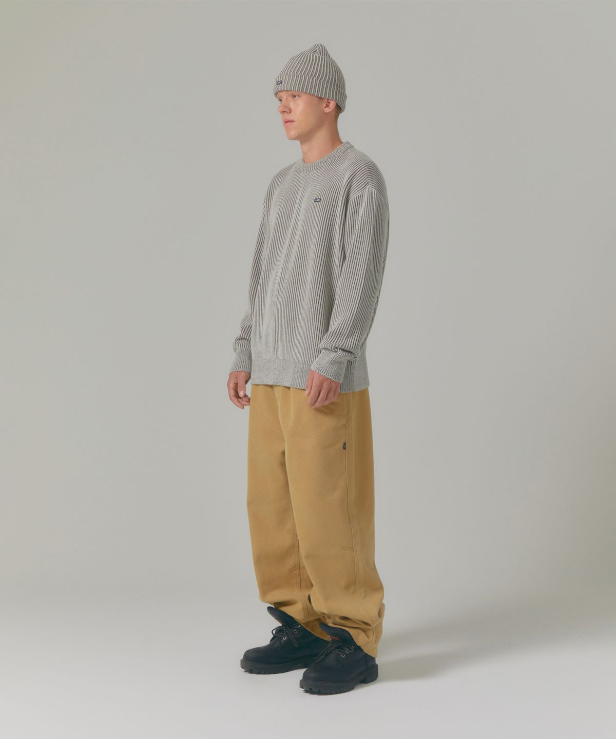 엘엠씨(LMC) MICRO BOX TWO TONE KNIT SWEATER charcoal