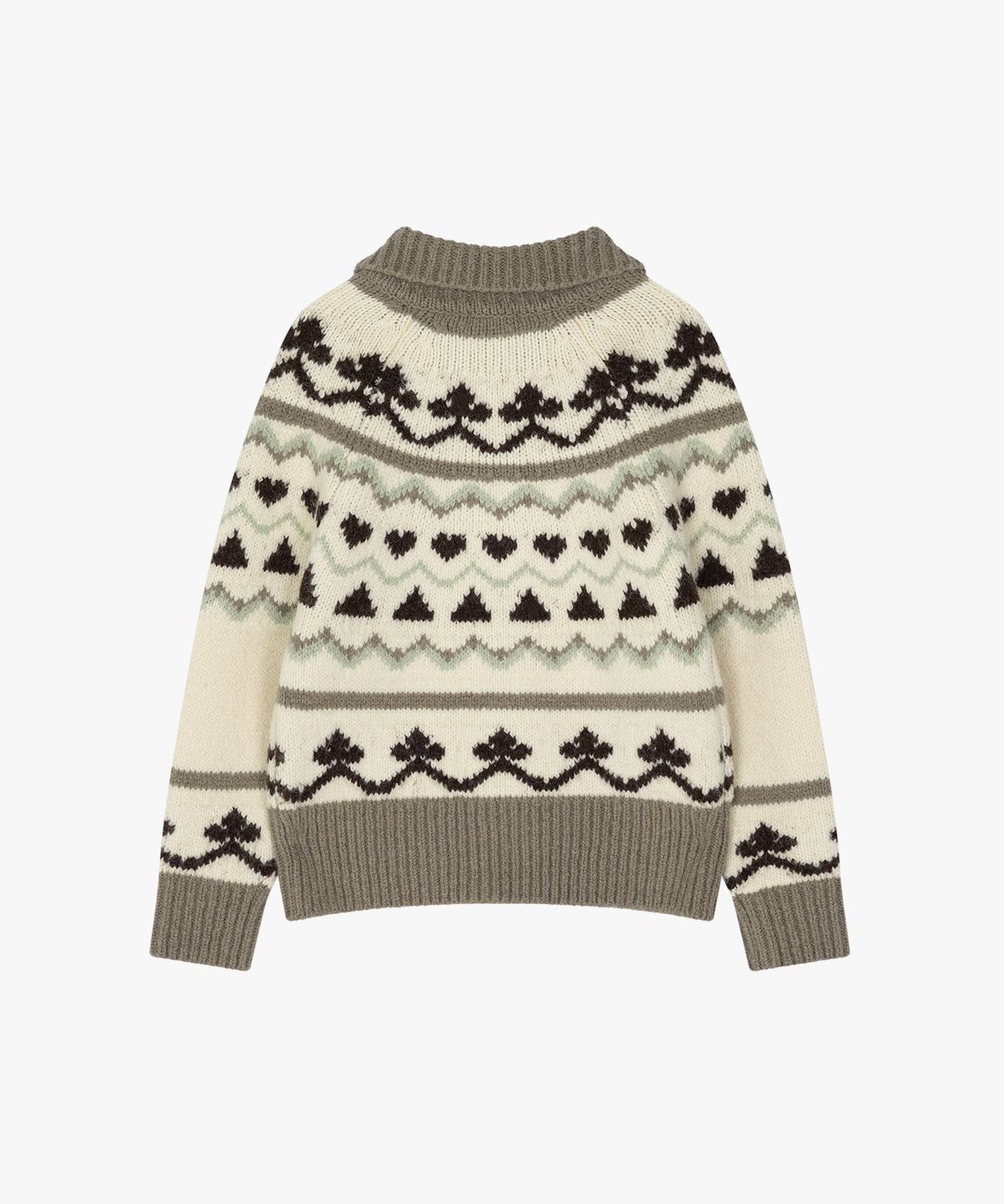 그로브(GROVE) NORDIC KNIT ZIPUP_IVORY