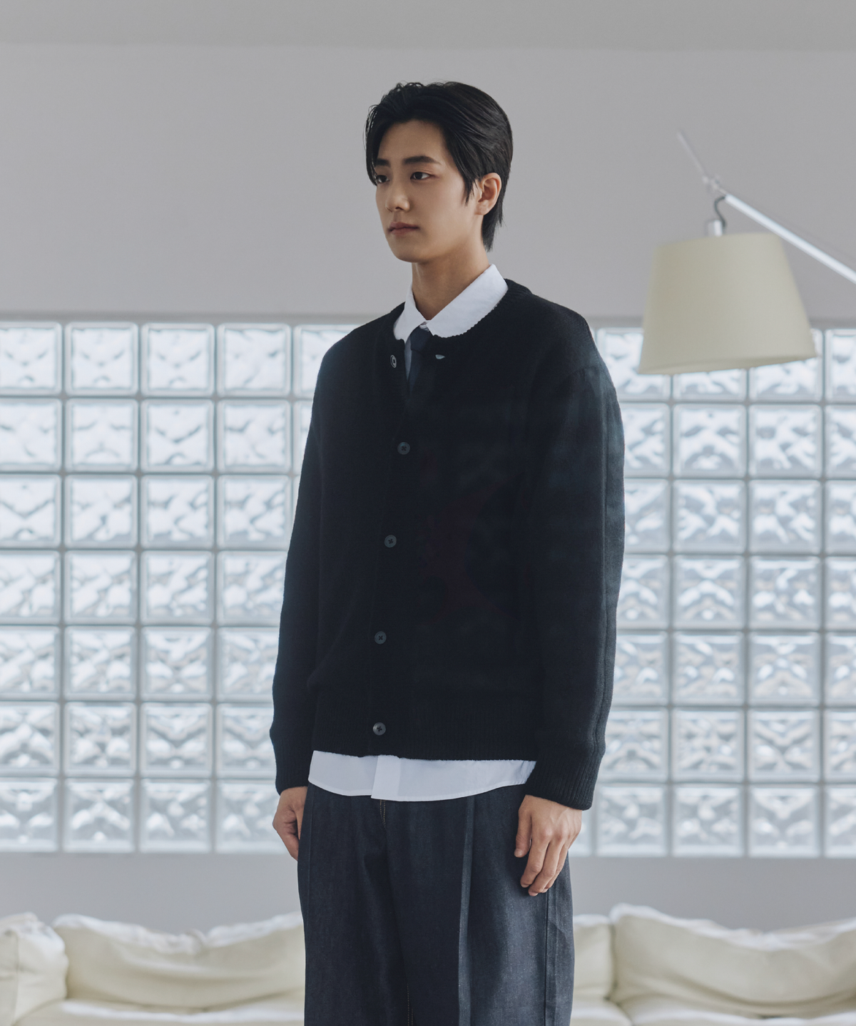 넌블랭크(NONBLANK) 퓨어 울 가디건 니트_BLACK