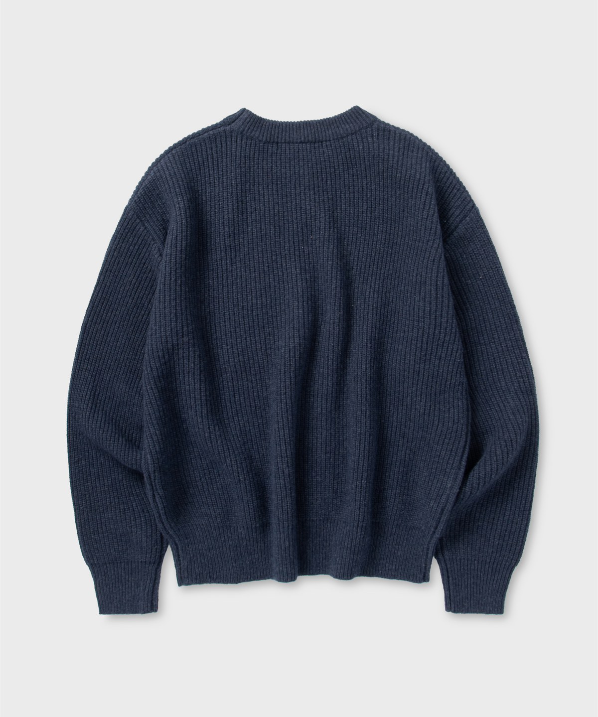 넌블랭크(NONBLANK) [현킴]램스울 라운드 니트_DARK NAVY