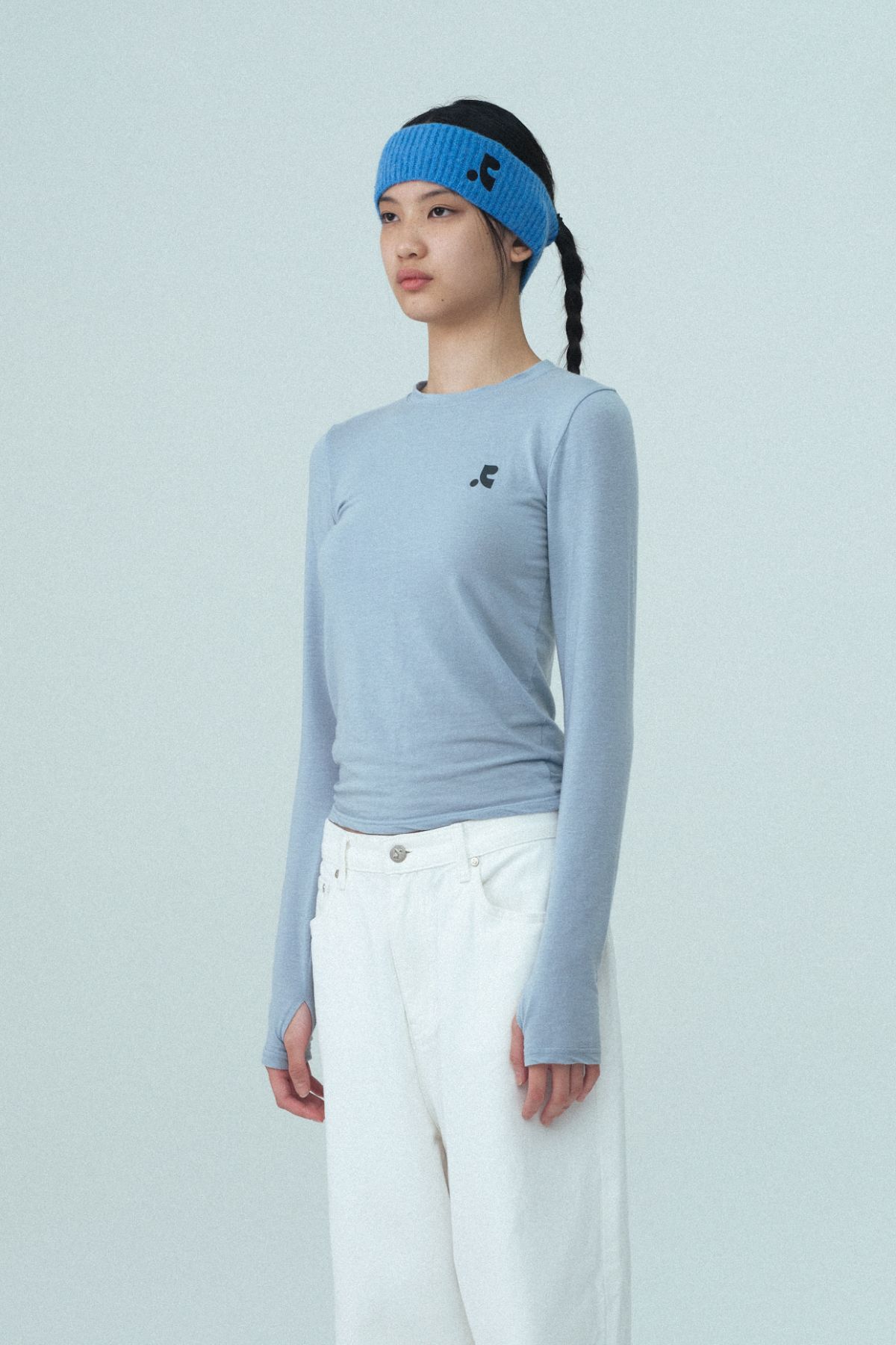 레스트앤레크레이션(REST&RECREATION) LOGO KNIT HAIR BAND - BLUE