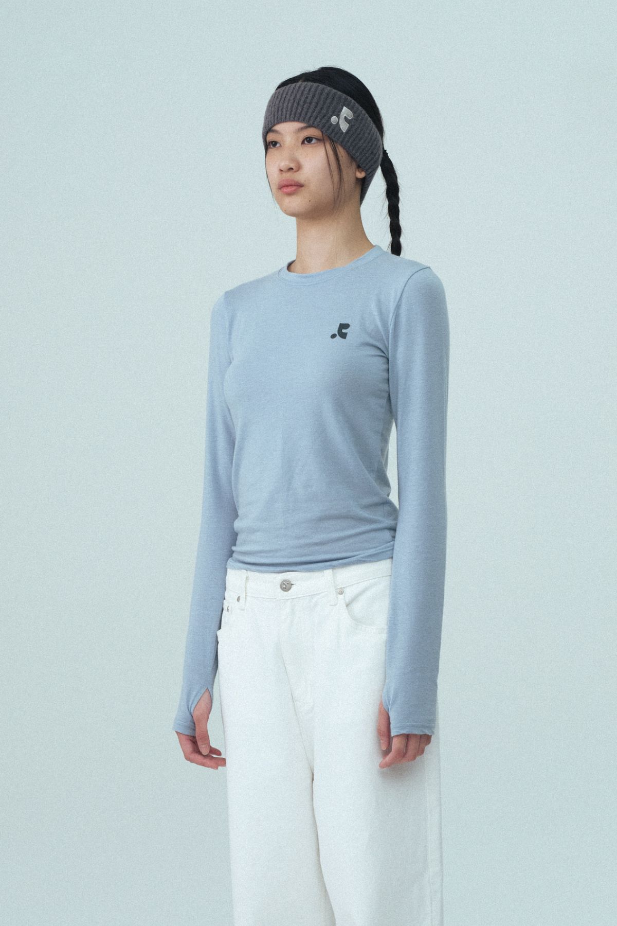 레스트앤레크레이션(REST&RECREATION) LOGO KNIT HAIR BAND - GREY