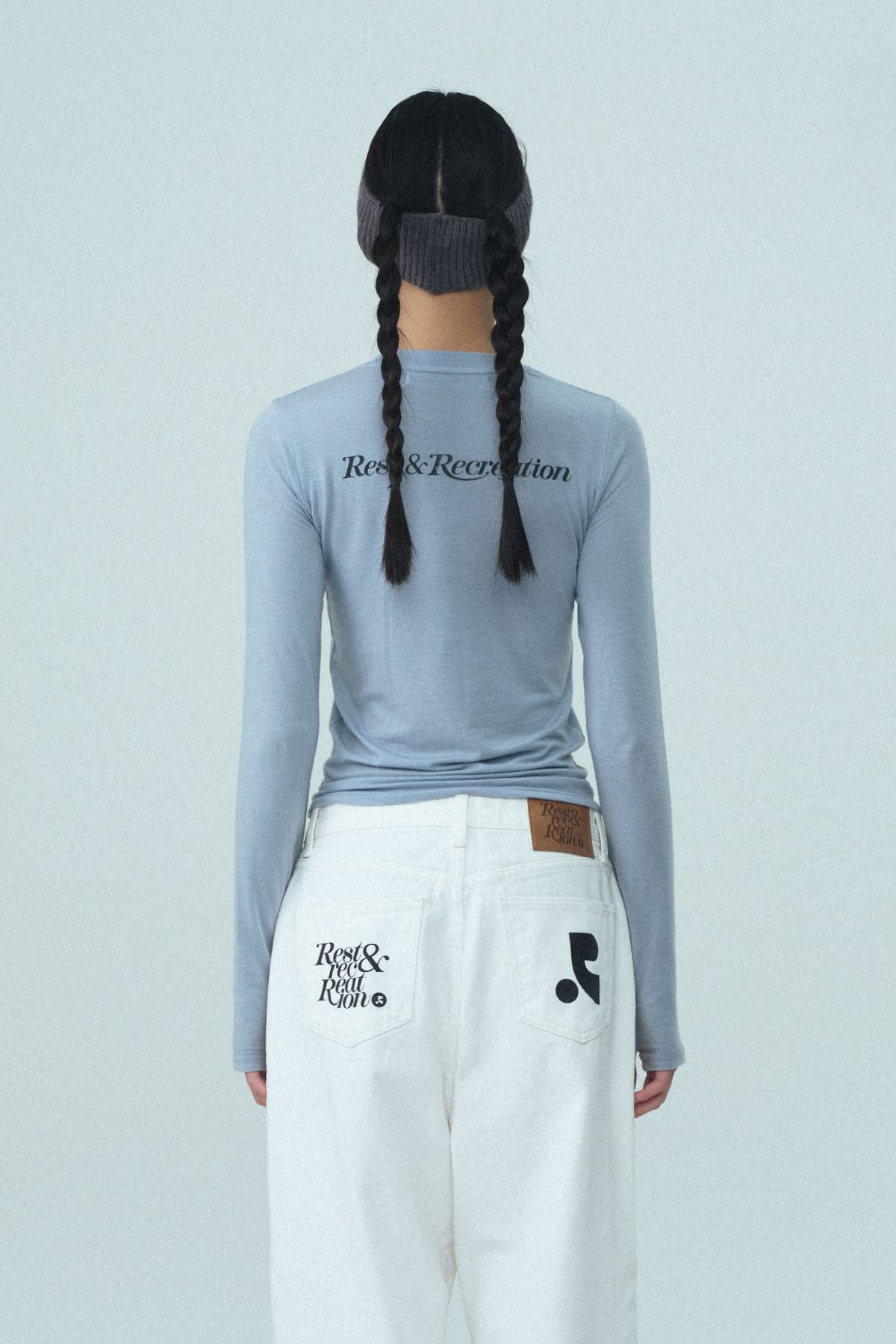레스트앤레크레이션(REST&RECREATION) LOGO KNIT HAIR BAND - GREY