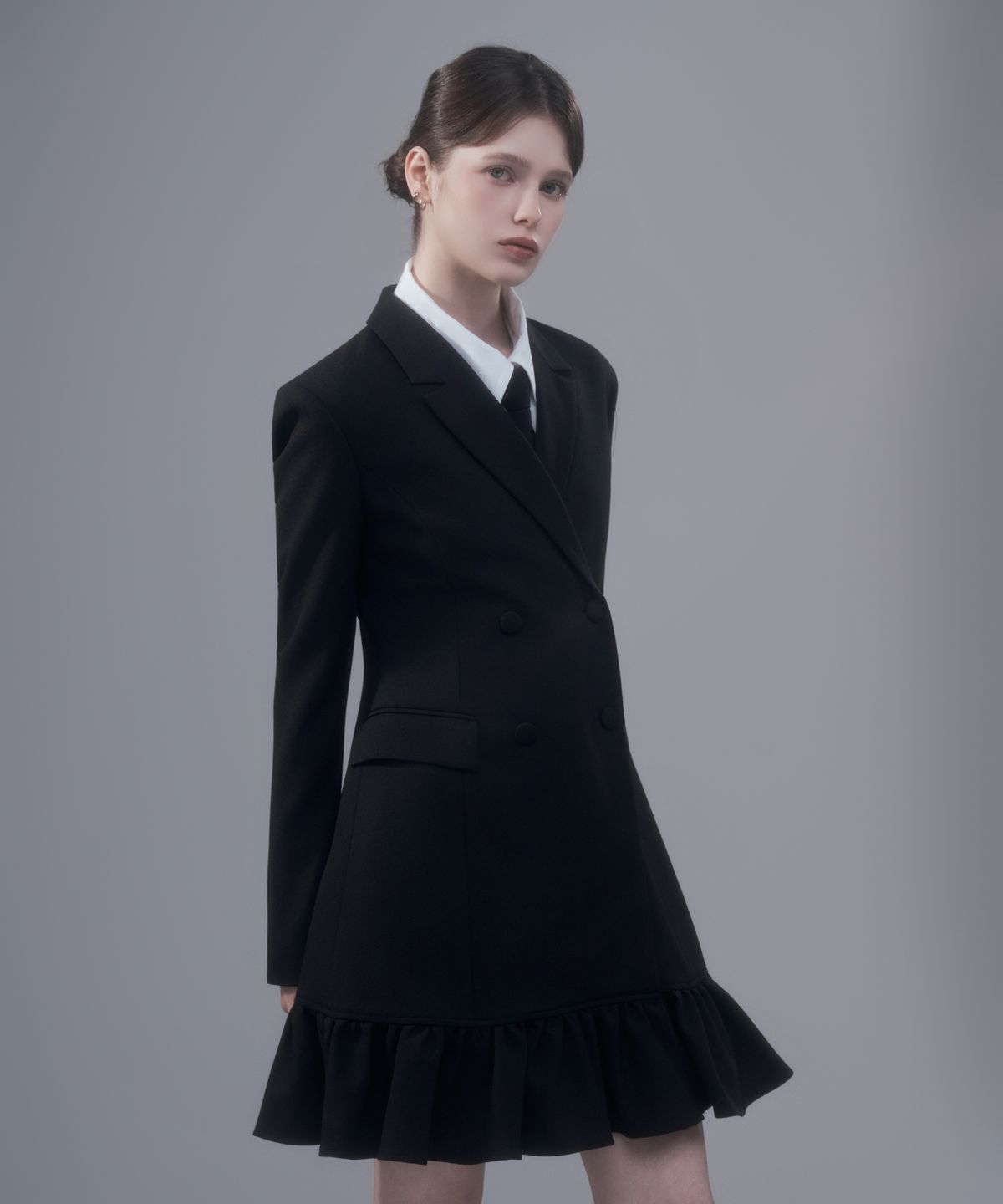 마우솔레움(MAU SOLEUM) Jenn Flare Suit Jacket Dress - Black