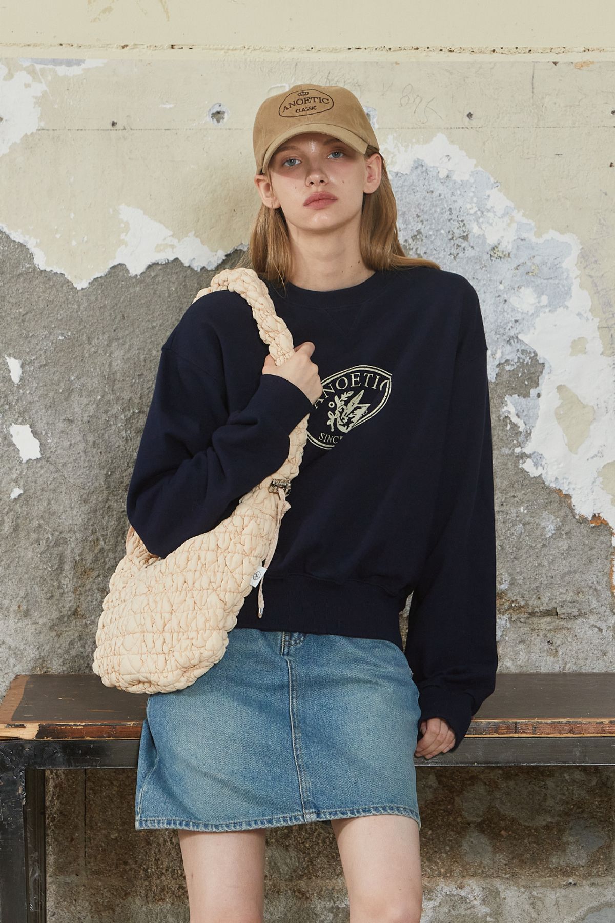아노에틱(ANOETIC) ANC ROUND CLOUD BAG_BEIGE