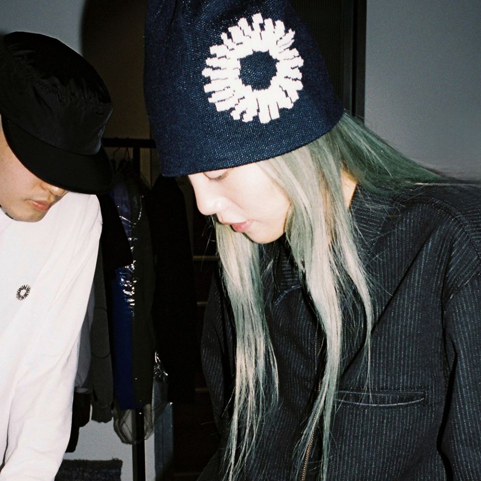 MUSINSA | 999HUMANITY Logo Symbol Jacquard Beanie (Dark Navy)