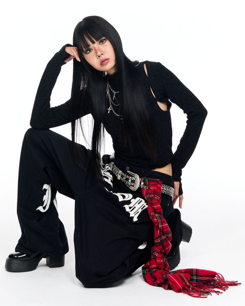 MUSINSA公式 | SCHISM INDUCING SCHISM PATCH JEANS BLACK