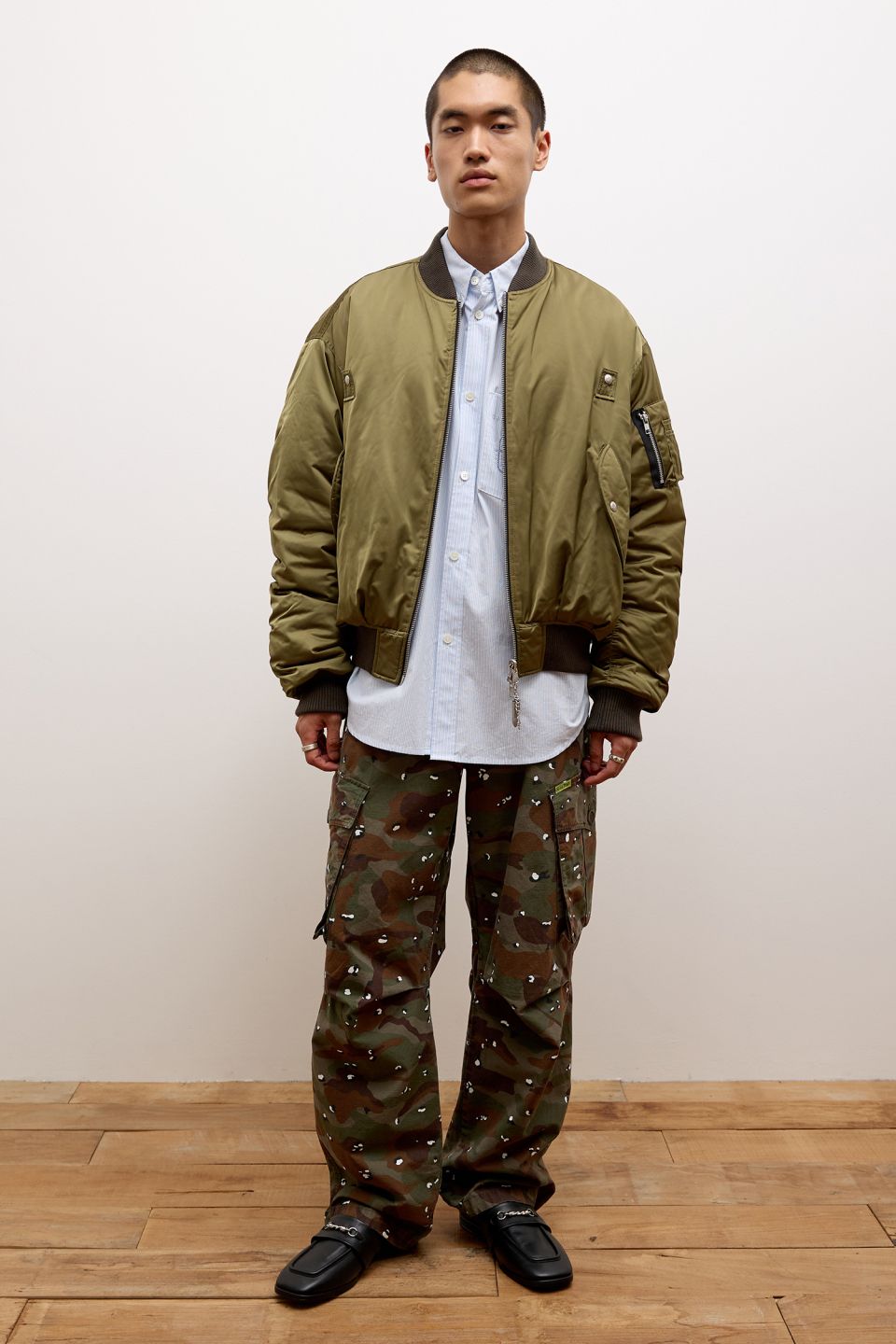 フライトジャケットMA-1 ボンバー リバーシブル カーキ L 90s vintage】MA-1 フライトジャケット ボンバージャケット