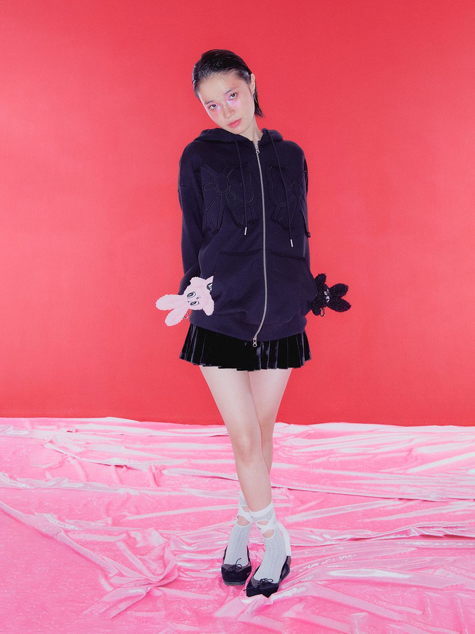 トップス YOUHEE RIBBON HOOD ZIP-UP MUSINSA | YOUHEE YOUHEE RIBBON HOOD ZIP-UP BLACK