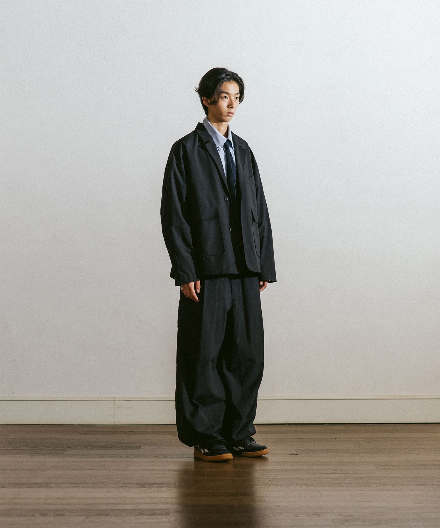 【ANGLAN】Deep Tuck Herringbone Balloon Pants ANGLAN】Deep Tuck Herringbone Balloon Pants