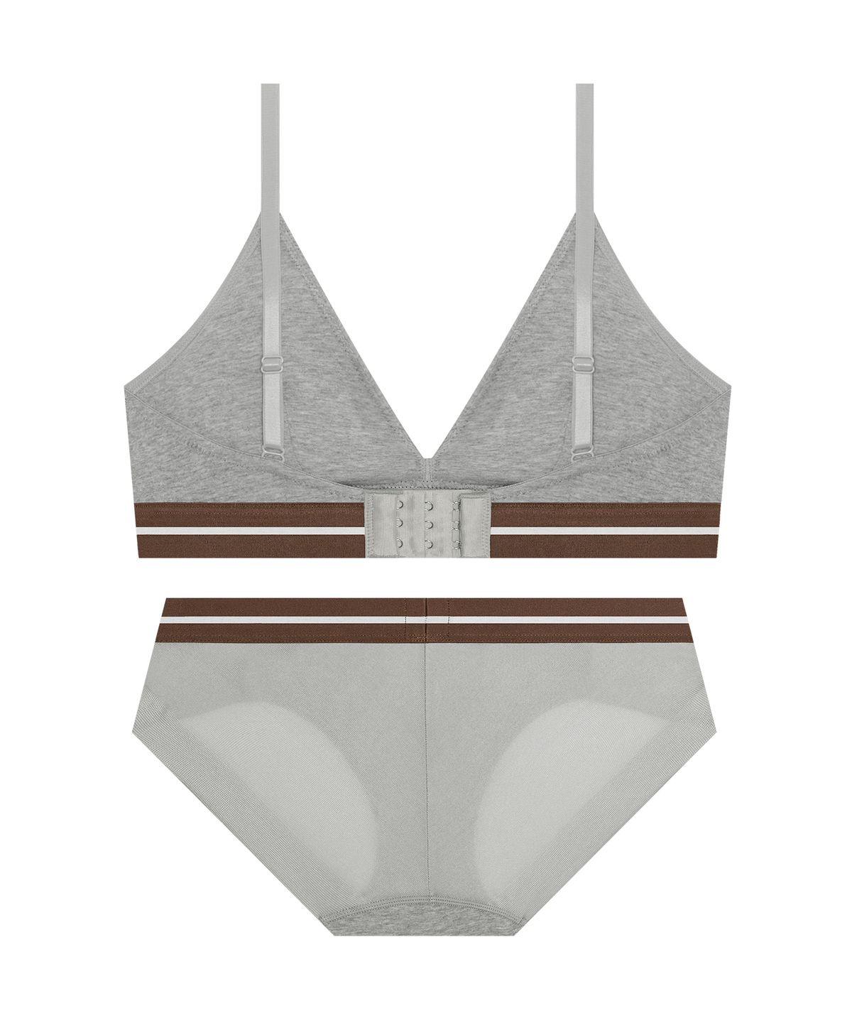 코데즈컴바인 이너웨어(CODES COMBINE INNERWEAR) 코튼 패드고정 브라렛 햄팬티 세트_멜란지