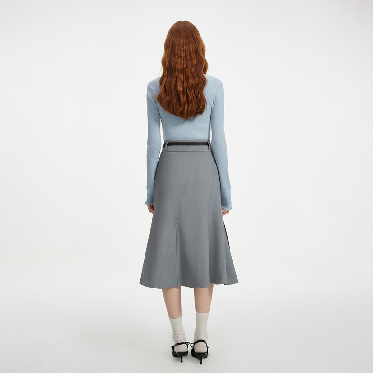 웬스데이딜라잇(WEDNESDAY DELIGHT) WD_Irregular line fishtail skirt