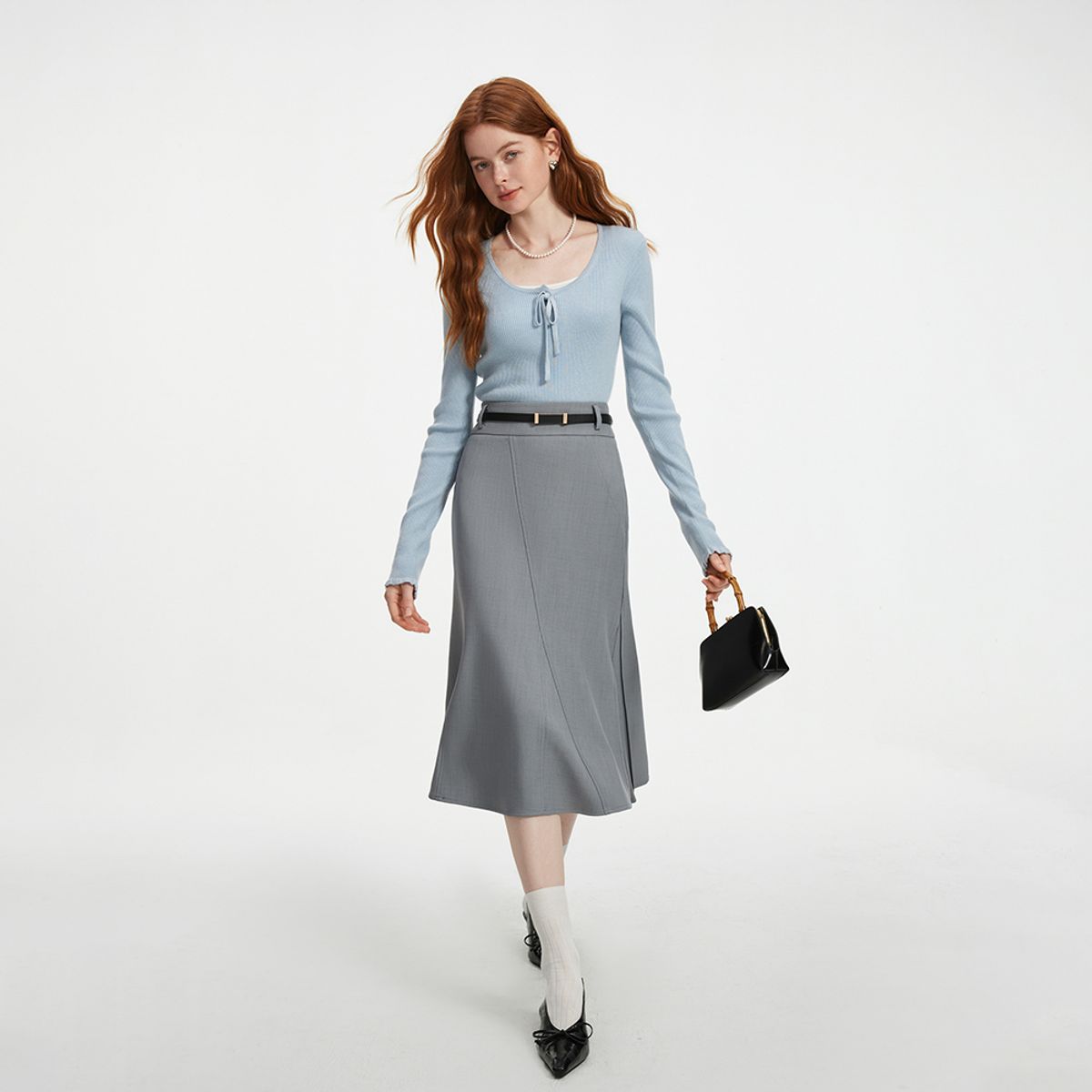 웬스데이딜라잇(WEDNESDAY DELIGHT) WD_Irregular line fishtail skirt