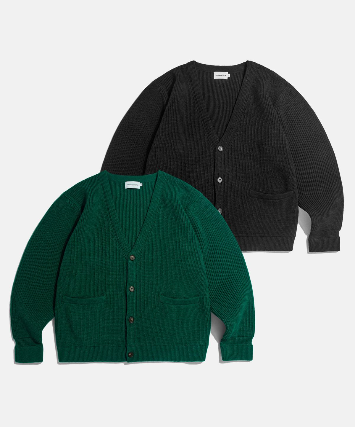 에스피오나지(ESPIONAGE) Miller Heavyweight V Cardigan Pine Green