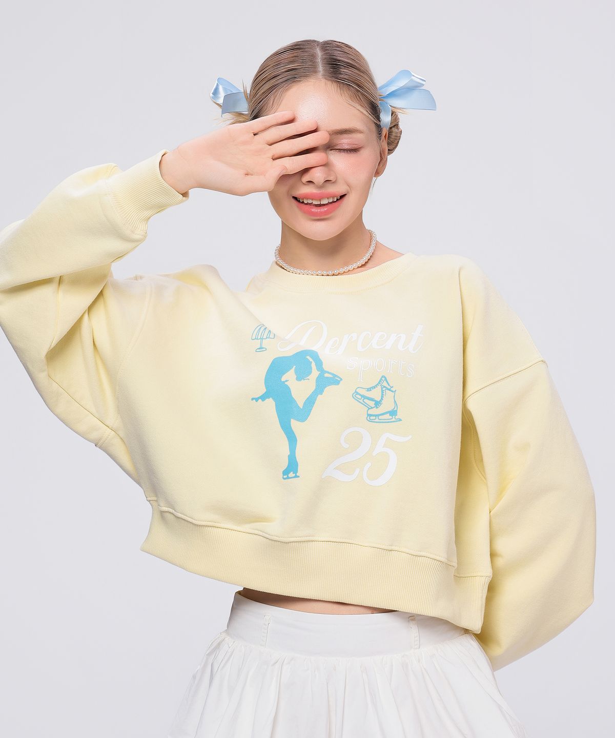 이십오퍼센테이지(25PERCENTAGE) 25P 퍼센트 스포츠 크롭 스웨트셔츠 25B41224YL