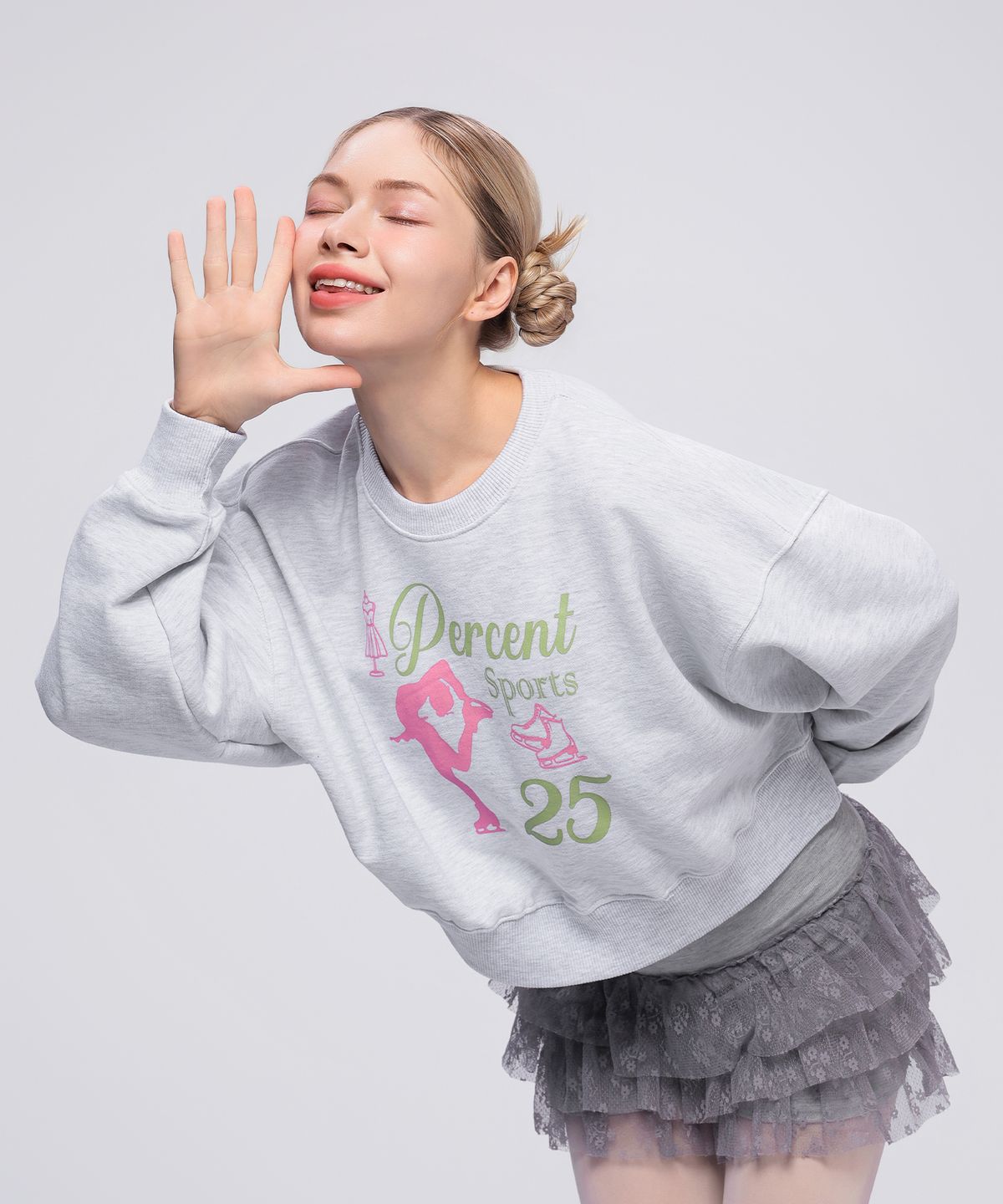 이십오퍼센테이지(25PERCENTAGE) 25P 퍼센트 스포츠 크롭 스웨트셔츠 25B41224WM