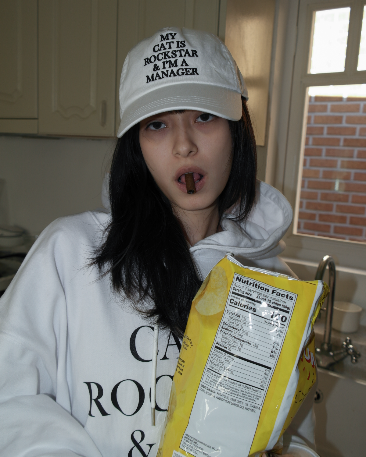 조거쉬(JOEGUSH) Big Font Rockstar Cotton Cap (White)
