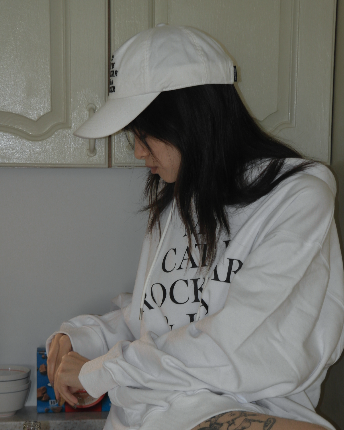 조거쉬(JOEGUSH) Big Font Rockstar Cotton Cap (White)