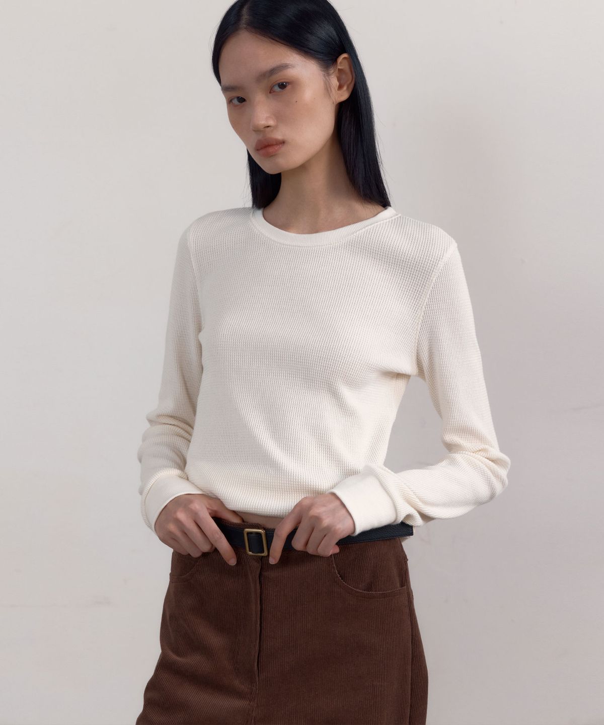 38컴온커먼(38COMEONCOMMON) 20mm Opal Leather Brass Belt (Gold)