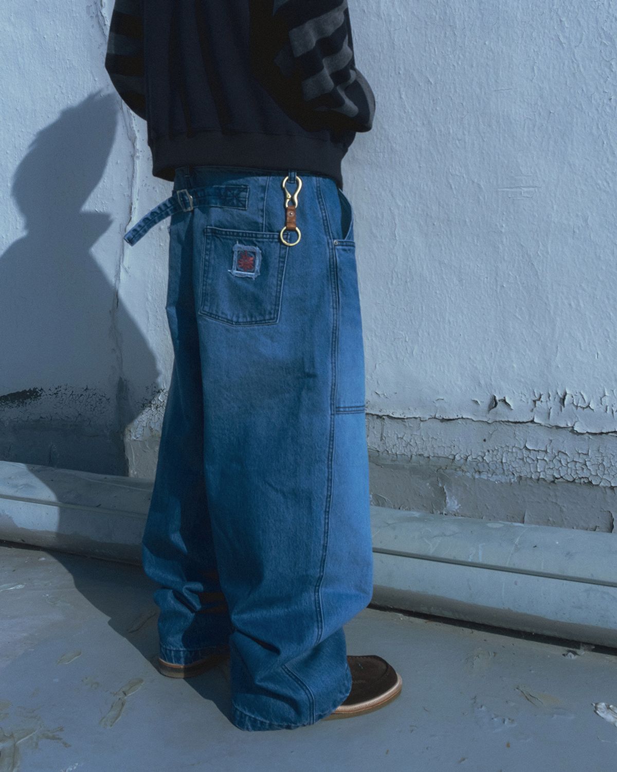 카락터(KARACTOR) Army denim work pants / Mid blue