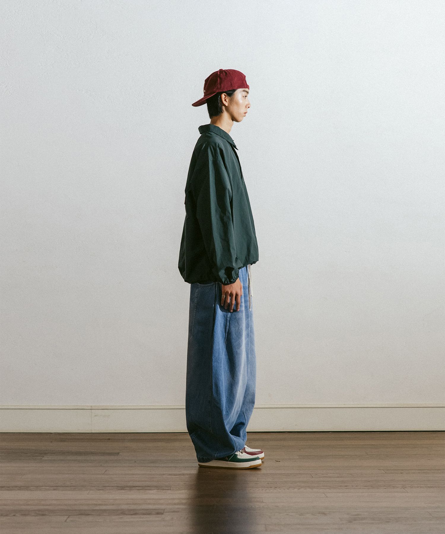 MUSINSA | ANGLAN Pit Pocket Dart Denim Balloon Pants - Denim