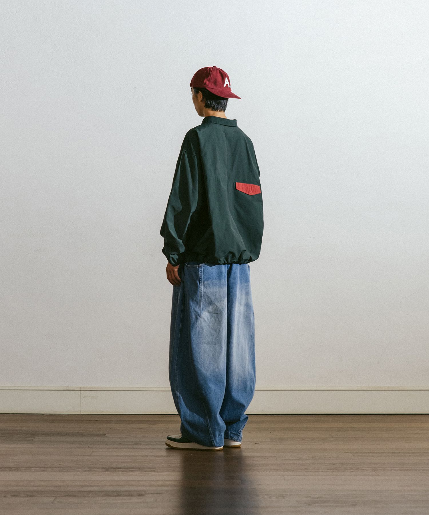 MUSINSA | ANGLAN Pit Pocket Dart Denim Balloon Pants - Denim