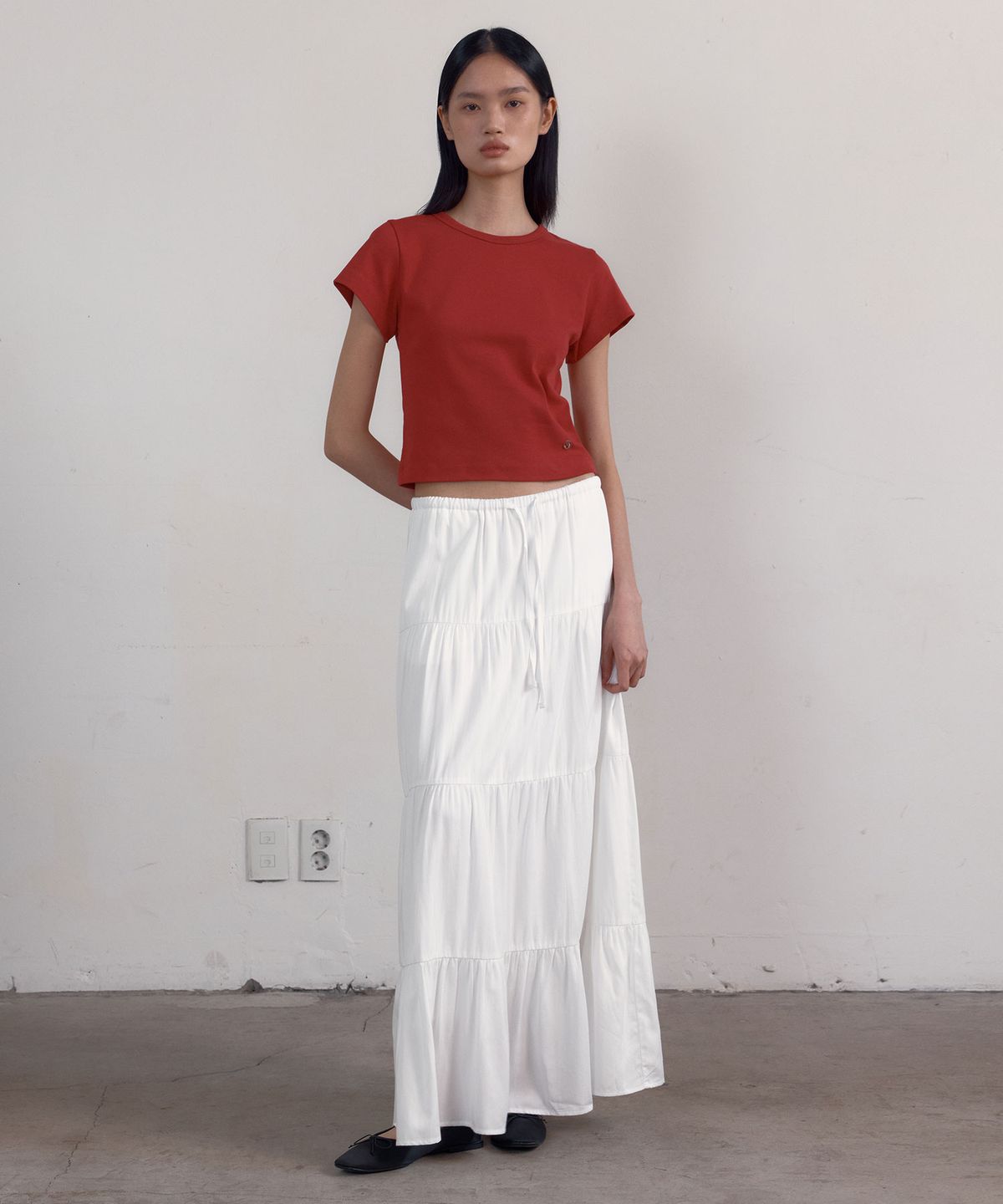 38컴온커먼(38COMEONCOMMON) Symbol Slim 90s T-Shirts (Dusty Red)