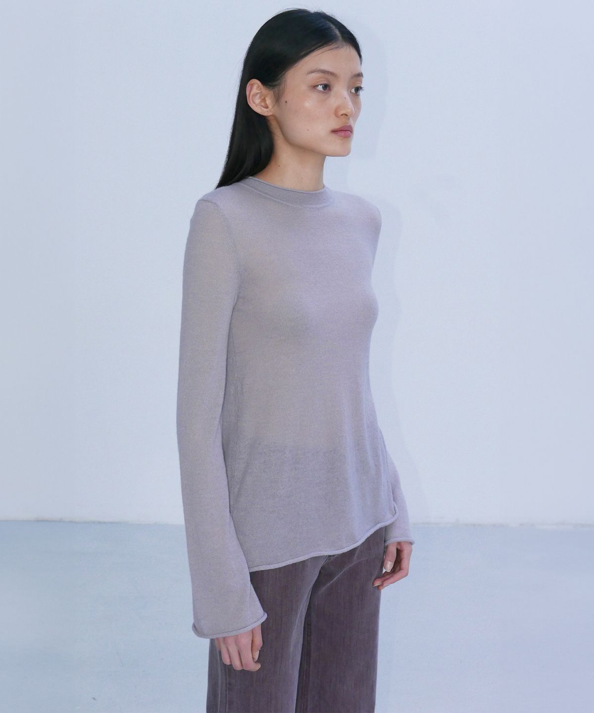 엔오르(EN OR) OPEN BACK BELL SLEEVE KNIT - LAVENDER