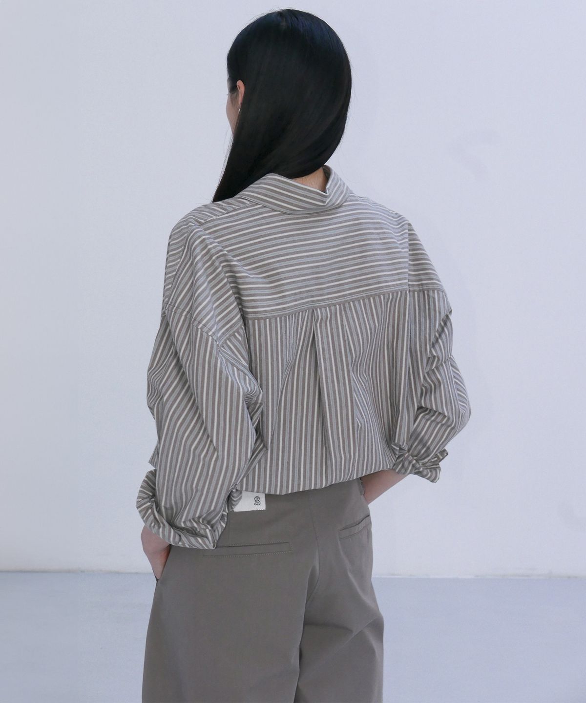 엔오르(EN OR) CLASSIC STRIPE SHIRTS FROM JAPAN - BROWN